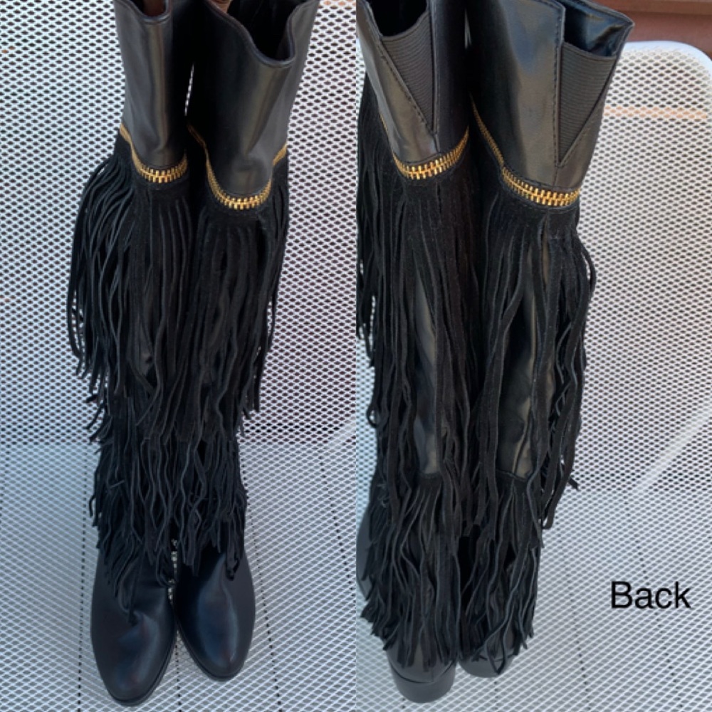 Suede Fringe Tassel Boots